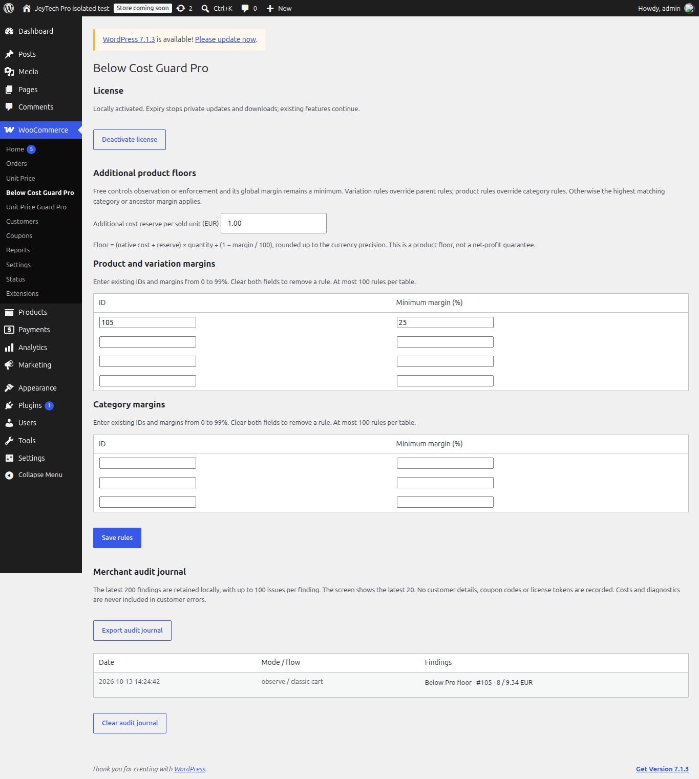 Below Cost Guard Pro - admin