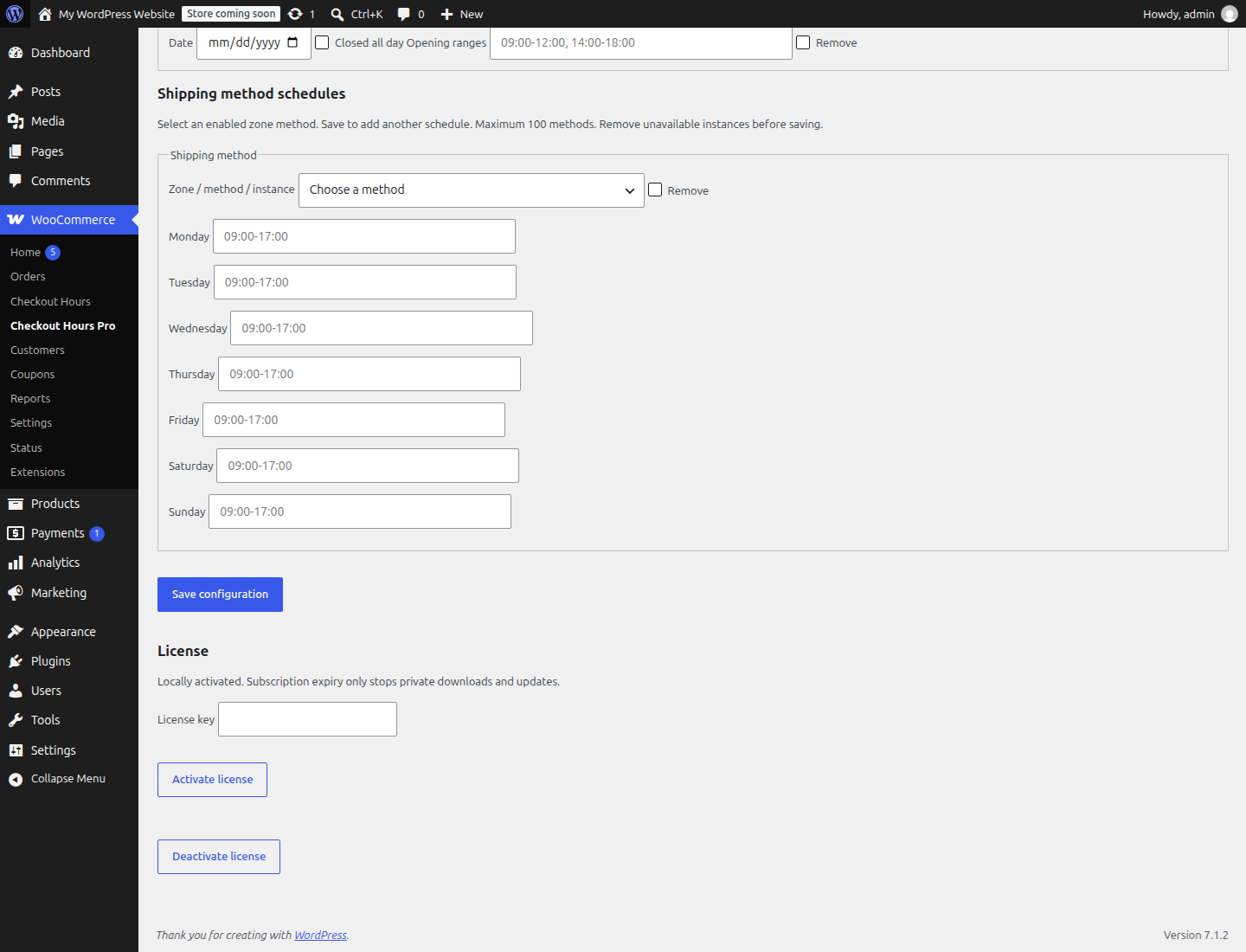 Native local license interface on an isolated test store, without a real purchase