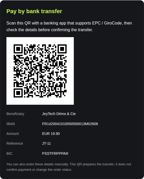 Transfer instructions in a WooCommerce customer email captured without sending